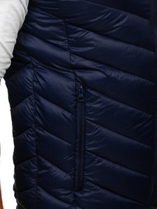 Gilet trapuntato da uomo blu Bolf 13073