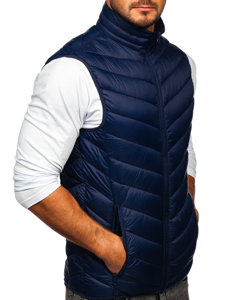 Gilet trapuntato da uomo blu Bolf 13073