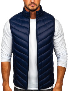 Gilet trapuntato da uomo blu Bolf 13073