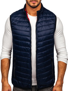 Gilet trapuntato da uomo blu Bolf 7103