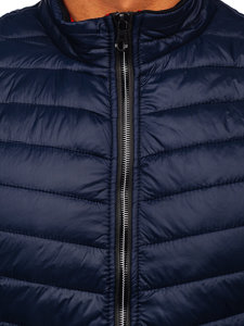 Gilet trapuntato da uomo blu Bolf 7103