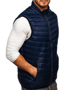 Gilet trapuntato da uomo blu Bolf 7103