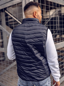 Gilet trapuntato da uomo blu Bolf 7103A