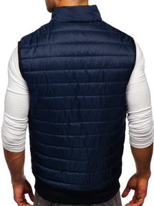 Gilet trapuntato da uomo blu Bolf MY77