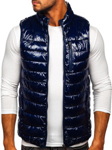 Gilet trapuntato da uomo blu Bolf R0109A