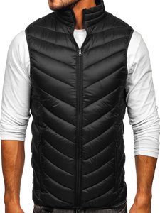 Gilet trapuntato da uomo nero Bolf 13073