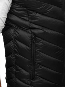 Gilet trapuntato da uomo nero Bolf 13073