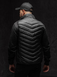 Gilet trapuntato da uomo nero Bolf 13073A1