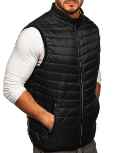 Gilet trapuntato da uomo nero Bolf 7103