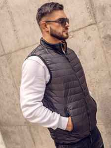 Gilet trapuntato da uomo nero Bolf 7103A