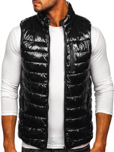 Gilet trapuntato da uomo nero Bolf R0109A