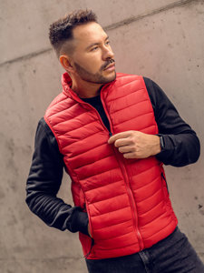 Gilet trapuntato da uomo rosso Bolf HDL88001A