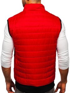 Gilet trapuntato da uomo rosso Bolf MY77