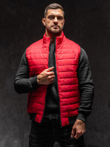 Gilet trapuntato da uomo rosso Bolf MY77A1