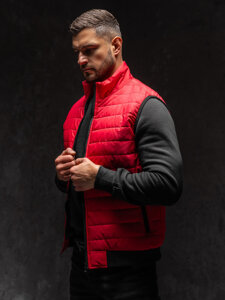 Gilet trapuntato da uomo rosso Bolf MY77A1