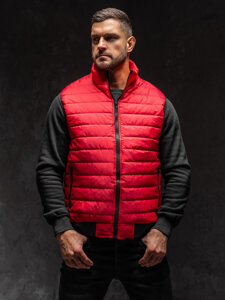 Gilet trapuntato da uomo rosso Bolf MY77A1