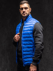 Gilet trapuntato senza cappuccio da uomo azzurro Bolf LY32A1