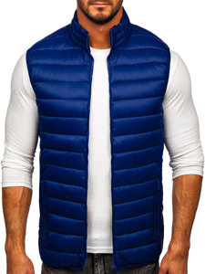 Gilet trapuntato senza cappuccio da uomo blu Bolf LY32