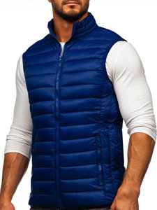 Gilet trapuntato senza cappuccio da uomo blu Bolf LY32