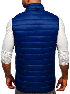 Gilet trapuntato senza cappuccio da uomo blu Bolf LY32