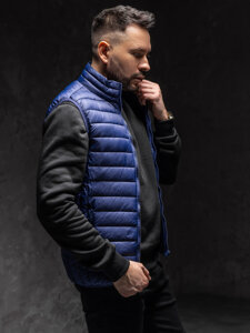 Gilet trapuntato senza cappuccio da uomo blu Bolf LY32A1