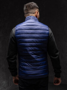 Gilet trapuntato senza cappuccio da uomo blu Bolf LY32A1