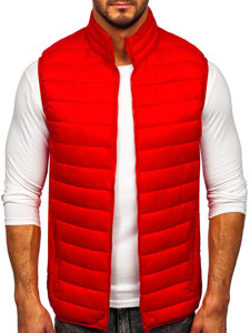 Gilet trapuntato senza cappuccio da uomo rosso Bolf LY32