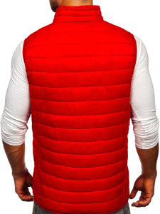 Gilet trapuntato senza cappuccio da uomo rosso Bolf LY32