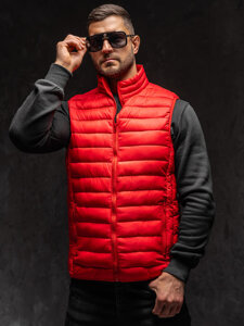 Gilet trapuntato senza cappuccio da uomo rosso Bolf LY32A1