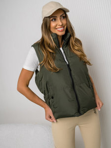 Gilet trapuntato spesso da donna khaki Bolf 5M3150