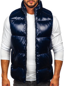 Gilet trapuntato spesso da uomo blu Bolf 9968