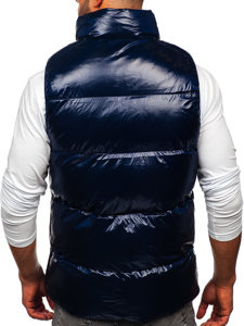 Gilet trapuntato spesso da uomo blu Bolf 9968