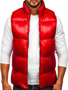 Gilet trapuntato spesso da uomo rosso Bolf 9968