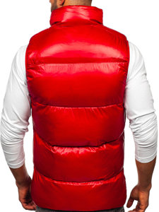 Gilet trapuntato spesso da uomo rosso Bolf 9968