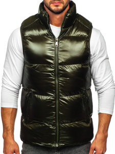 Gilet trapuntato spesso da uomo verde Bolf 9968