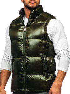 Gilet trapuntato spesso da uomo verde Bolf 9968