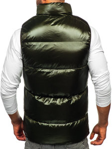 Gilet trapuntato spesso da uomo verde Bolf 9968