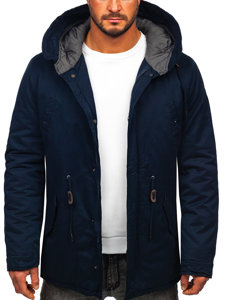 Giubbotto invernale in cotone tipo parka da uomo blu Bolf 1793