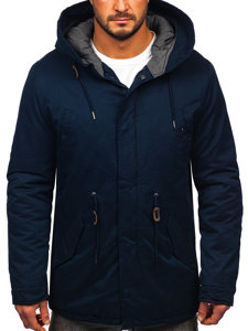 Giubbotto invernale in cotone tipo parka da uomo blu Bolf 1793