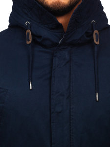 Giubbotto invernale in cotone tipo parka da uomo blu Bolf 1793