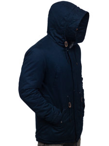 Giubbotto invernale in cotone tipo parka da uomo blu Bolf 1793