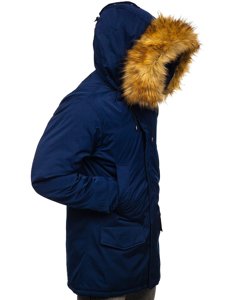 Giubbotto invernale parka tipo alaska da uomo blu Bolf HZ8109