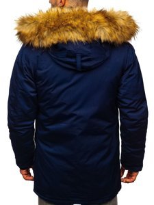 Giubbotto invernale parka tipo alaska da uomo blu Bolf HZ8109