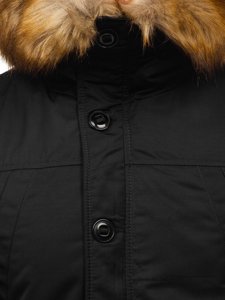 Giubbotto invernale parka tipo alaska da uomo nero Bolf JK355