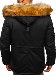 Giubbotto invernale parka tipo alaska da uomo nero Bolf JK355