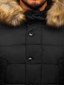 Giubbotto invernale parka tipo alaska da uomo nero Bolf JK361