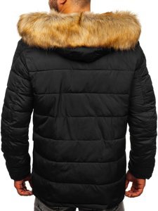 Giubbotto invernale parka tipo alaska da uomo nero Bolf JK361