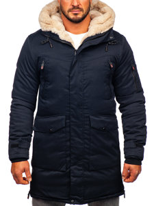 Giubbotto invernale tipo parka da uomo blu Bolf 22M50