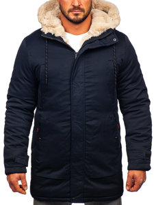 Giubbotto invernale tipo parka da uomo blu Bolf 22M52