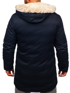 Giubbotto invernale tipo parka da uomo blu Bolf 22M52